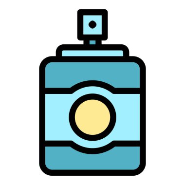 Yüz spreyi ikonu ana hatları vektörü. Kozmetik bakım. Su rengi düz