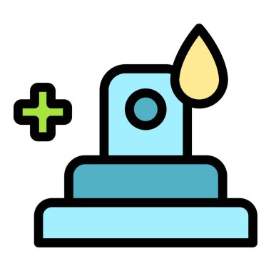 Köpük yüz indirme ikonu ana hatları vektörü. Tıraş köpüğü. Kozmetik bakım rengi düz