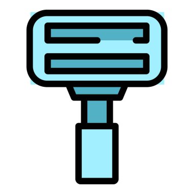 Ustura simgesi dış hat vektörü. Kozmetik bakım. Erkek köpük rengi düz