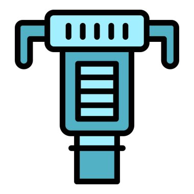 Jimnastik ekipmanı ikonu ana hatları vektörü. Egzersiz. Spor ağırlığı rengi düz