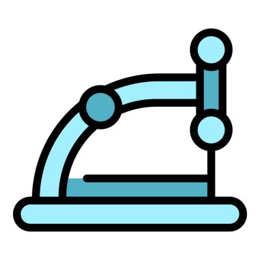 Fitness eğitim ikonu ana hatları vektörü. Spor salonu egzersizi. Spor kardiyo rengi düz