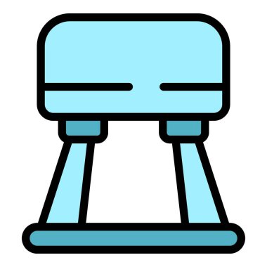 Yedek ikon ana hatları vektörünü atla. Spor aletleri. Eğitim sporu rengi düz