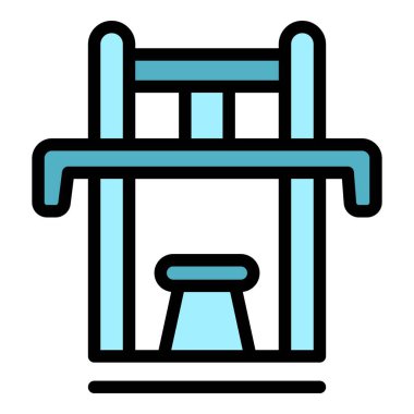 Spor aletleri ikonu ana hatları vektörü. Spor kardiyosu. Etkin renk düzlüğüne sığdır