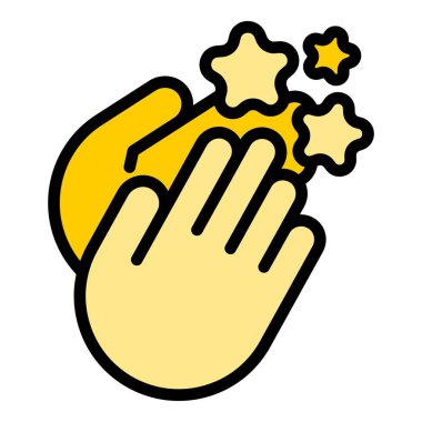 Vip olay simgesi ana hatlı vektörü. Sinema yıldızı. Sinema sanatı rengi düz