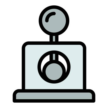 Puro kesme ikonu ana hatları vektörü dur. Duman filtresi. Sigara içen sağlık rengi düz