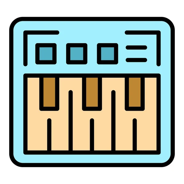 Kyselý Vektor Osnovy Syntezátoru Piano Barva Zvukového Nástroje Plochá — Stockový vektor