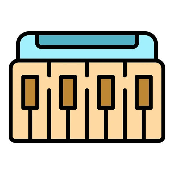 Midi Sintetizador Icono Contorno Vector Música Instrumento Audio Color Plano — Vector de stock