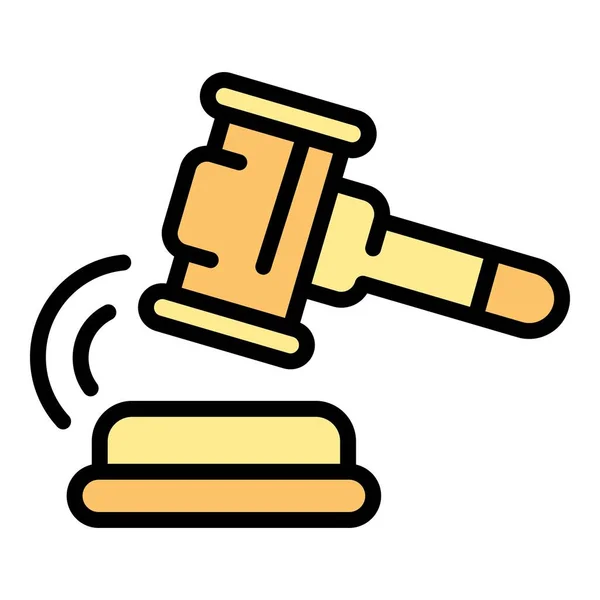 Charity Gavel Icon Outline Vector Donate Event Help Community Color — Stock Vector