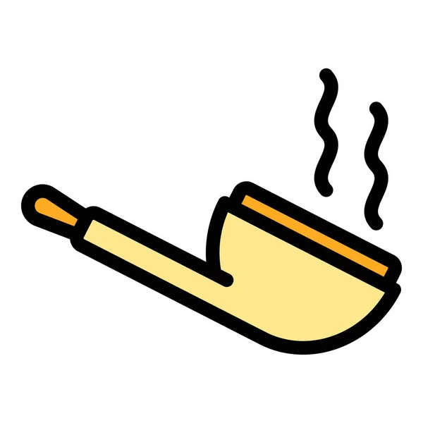 Umrissvektor Mit Raucherpfeifen Symbol Zigarrenrauch Vape Gesundheit Farbe Flach — Stockvektor