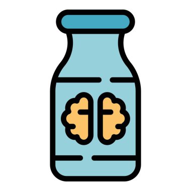 Yunan fındık sütü ikonu ana hatları vektörü. Vejetaryen içkisi. Gıda soya rengi düz