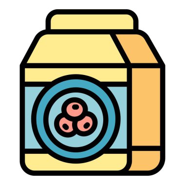 Fındık sütü ikonu ana hatları vektörü. Sebzeli soya. Düz besin iç