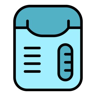 Kapalı e vape simgesi ana hatları vektörü. Elektronik sigara. Duman suyu rengi düz.