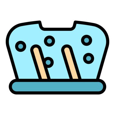 Ön cam sileceği simgesi dış hat vektörü. Araba camı. Pencere yağmur rengi düz