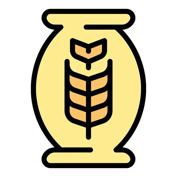 Пшеничный Мешок Вектора Контура Иконки Молока Овощной Напиток Цвет Пшеницы — стоковый вектор