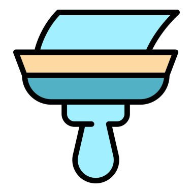 Otomobil cam sileceği simgesi ana hat vektörü. Yağmur temiz. Bıçak onarım rengi düz