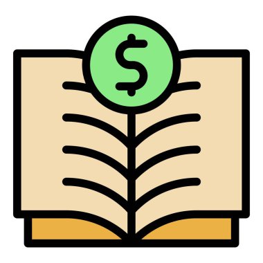 Yatırımcı kitabı ana hatları vektörü. Pasif para. Düş parası rengi düz