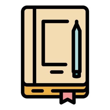 Not defteri kağıt simgesi ana hatlı vektör. Bedava gelir. Pasif para rengi düz