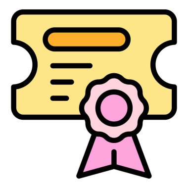 Hediye kartı simgesi ana hat vektörü. İş teklifi. Çevrimiçi depolama rengi düz