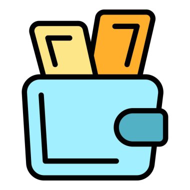 Tam para cüzdan ikonu taslak vektörü. - Ticaret teklifi. Çevrimiçi özel renk düzlüğü