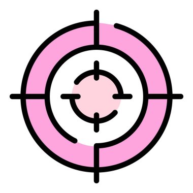 Görev hedefi simgesi ana hatları vektörü. Yoğun bir ofis. Çalışma zamanı renk düzlüğü