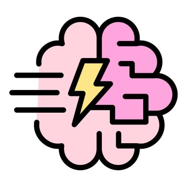 Beyin fırtınası ikon anahat vektörü. Mesai saati. İş takımının rengi düz