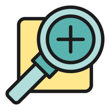 Dijital yakınlaştırma ikonu ana hatları vektörü. Aracı düzenle. Veri arayüzü rengi düz