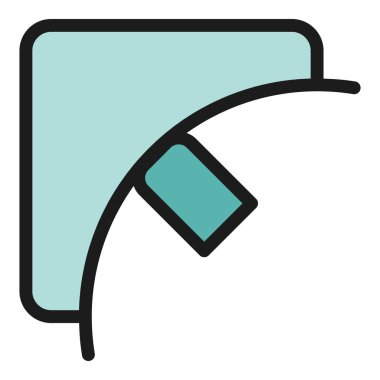 Resim aracı simgesi dış hat vektörünü düzenle. Dijital felç. Veri arayüzü rengi düz