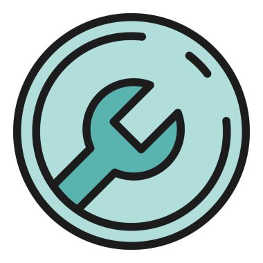 Aracı düzenleme simgesi dış hat vektörünü onar. Veri arayüzü. Düzenleyici ok rengi düz