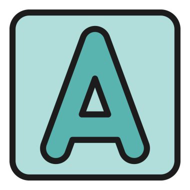 Harf tasarım ikonu ana hatları vektörü. Arayüzü döndür. Dijital kalem rengi düz