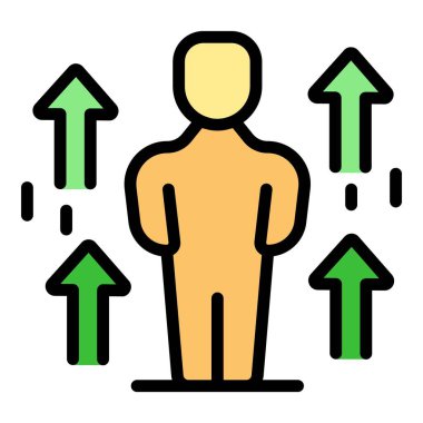 Akıllı seviye simge ana hatları vektörü. Profesyonel kariyer. İş başarısı rengi düz