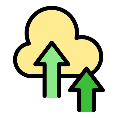 Bulut parası ikon ana hatlarını oluşturur. Bağış yapmak. Dizüstü bilgisayar bankası rengi düz