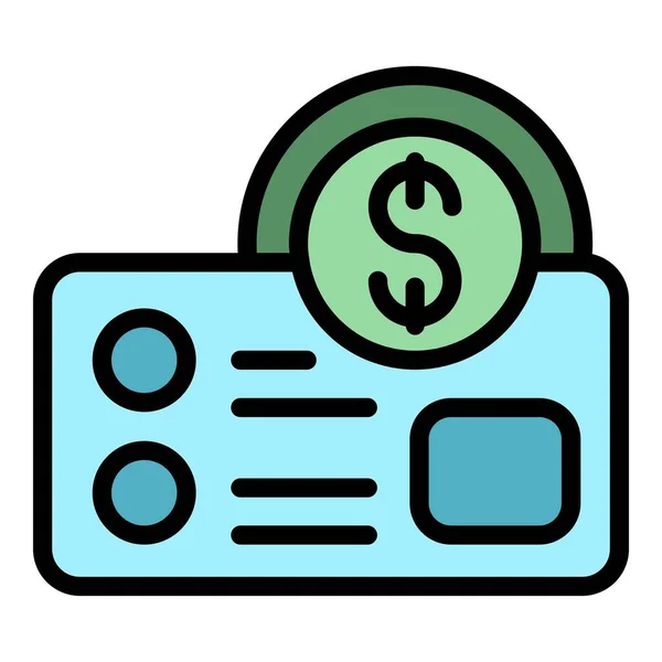 Ícone Cartão Dinheiro Vetor Esboço Oferta Online Cor Loja Contrato — Vetor de Stock