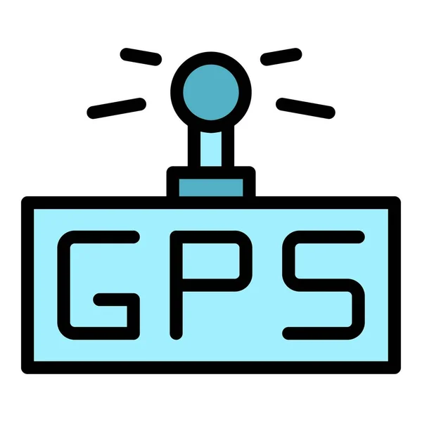 Gps Map Icon Outline Vektor Place Route Erde Findet Farbe — Stockvektor
