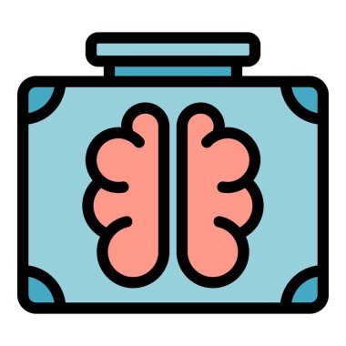 Beyin durumu ikonu ana hat vektörü. Vizyon güvencesi. Çekirdek görev rengi düz