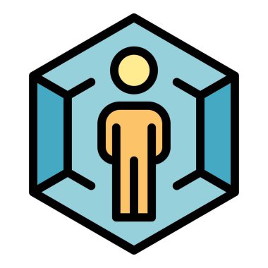 Erkek bütünlüğü ikonu ana hat vektörü. Ana görev. Odak rengi düz takip et