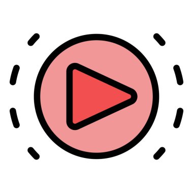 Simge taslak vektörünü oynat. Akıllıca bir uygulama. Dijital dokunmatik renk düz