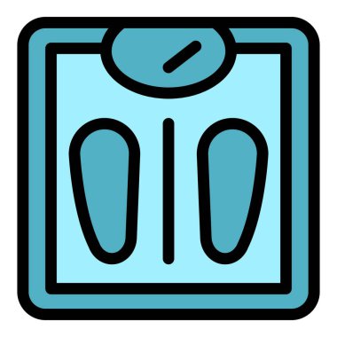 Vücut ölçekli simge ana hatları vektörü. Metabolik sistem. Kimyasal işlem rengi düz