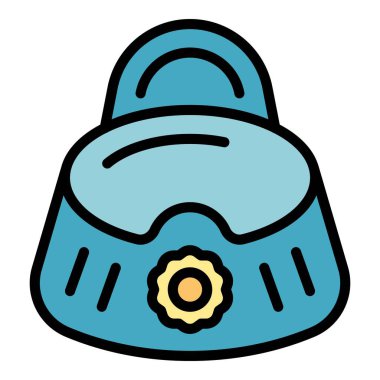 Bebek wc koltuk ikonu ana hatları vektörü. Çocuk bakımı. Çocuk annesi rengi düz