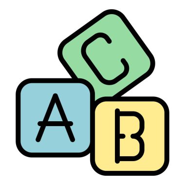 Bebek küpleri oyuncak ikon ana hatları vektörü. Bebek bakımı. Çocuk annesi rengi düz