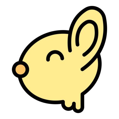 Çikolata tavşanı ikon ana hatları vektörü. Şeker yiyecekler. Pasta rengi düz