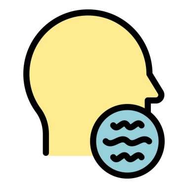 Konuşma ikonu ana hat vektörü. Okul tartışması. Kamu seçim rengi düz