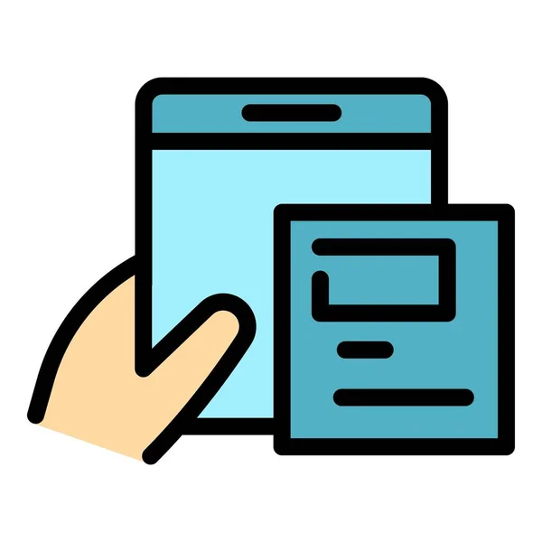 Bezahlen Sie Online Icon Outline Vektor App Telefon App Smart — Stockvektor