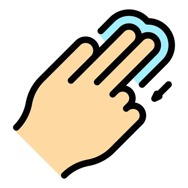 Finger Touch Icône Contour Vecteur Écran Numérique App Couleur Intelligente — Image vectorielle