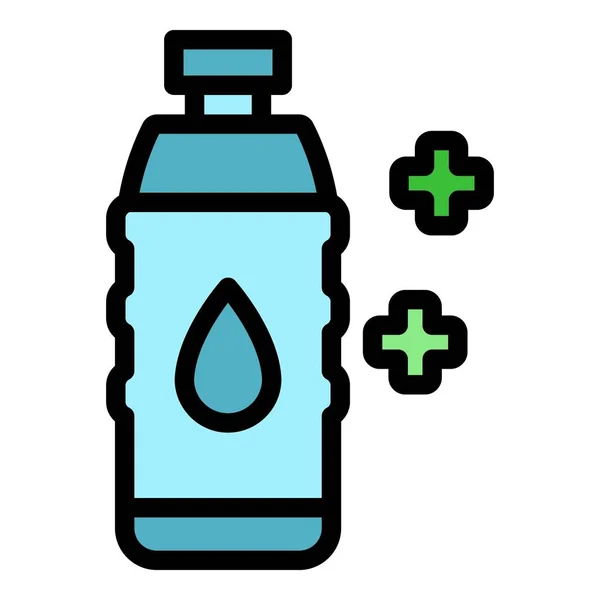 Νερό Μπουκάλι Δίαιτα Εικονίδιο Περίγραμμα Διάνυσμα Μεταβολική Ενέργεια Τρόφιμα Διατροφής — Διανυσματικό Αρχείο