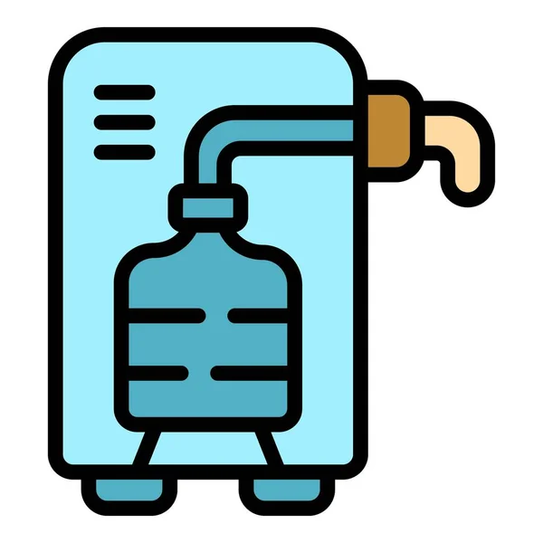 Διάνυσμα Περιγράμματος Εικονιδίων Συσκευών Διανομής Νερού Δροσερό Νερό Υπηρεσία Παράδοσης — Διανυσματικό Αρχείο