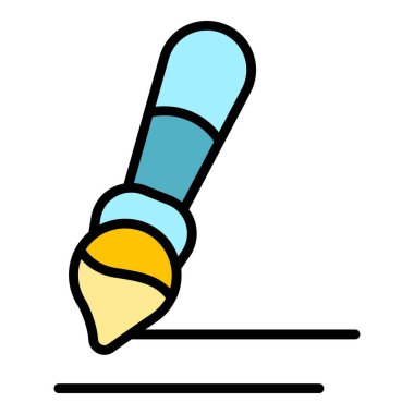 Kalem simgesi taslak vektörü çiziliyor. Sanatçı sınıfı. Okulun rengini boyamak