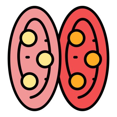 Üst görünüm bruschetta ikon ana hatları vektörü. Yemek başlatıcısı. Parmak italyan rengi düz