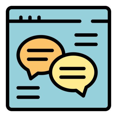 Web ders simgesi ana hatlı vektör. Özel okul. Çevrimiçi öğrenme rengi düz