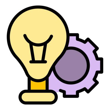 Ampul fikri stres ikonu ana hatları vektörü. Sakin ol. Ruh meditasyonu renk düzlüğü