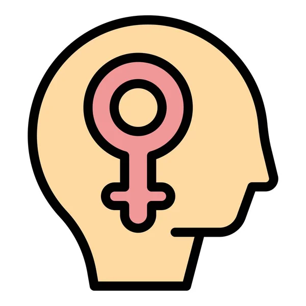 Icône Éducation Féminine Contour Vecteur Santé Sexuelle Conseils Enseignement Couleur — Image vectorielle